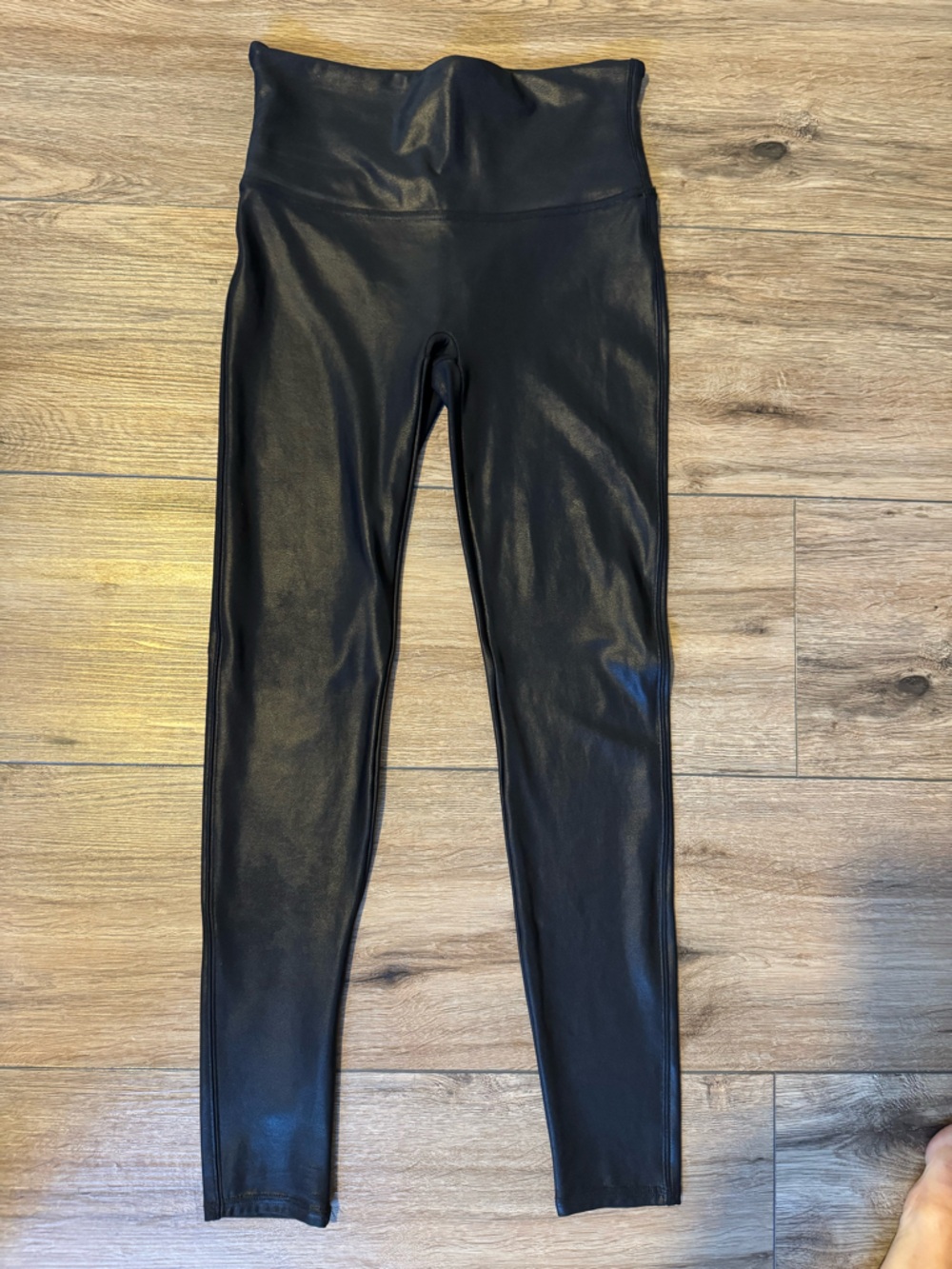 SPANX Black Leggings with Red Brand Tag